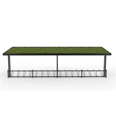 Image for KAPPA Cycle Shelter 8,5m 16 bicycles -Sedum roof