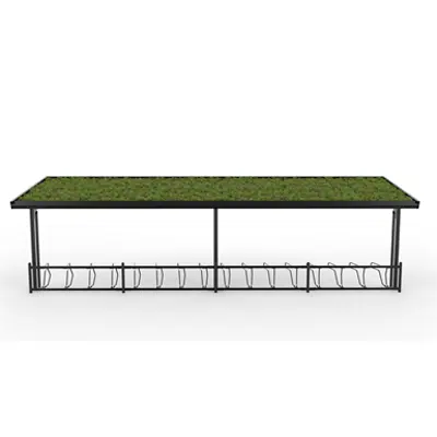 imagem para KAPPA Cycle Shelter 8,5m 16 bicycles -Sedum roof