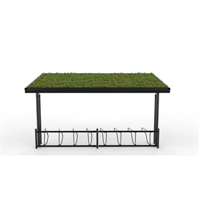 KAPPA Cycle Shelter 8,5m 16 bicycles -Sedum roof