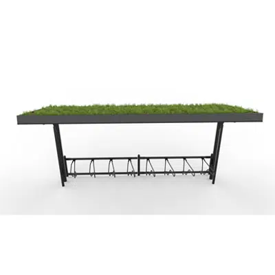 Image for KAPPA Cycle Shelter 5,5m 10 bicycles -Sedum roof
