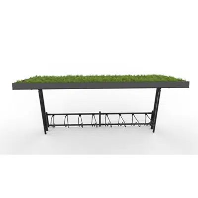 Imagem para KAPPA Cycle Shelter 5,5m 10 bicycles -Sedum roof}