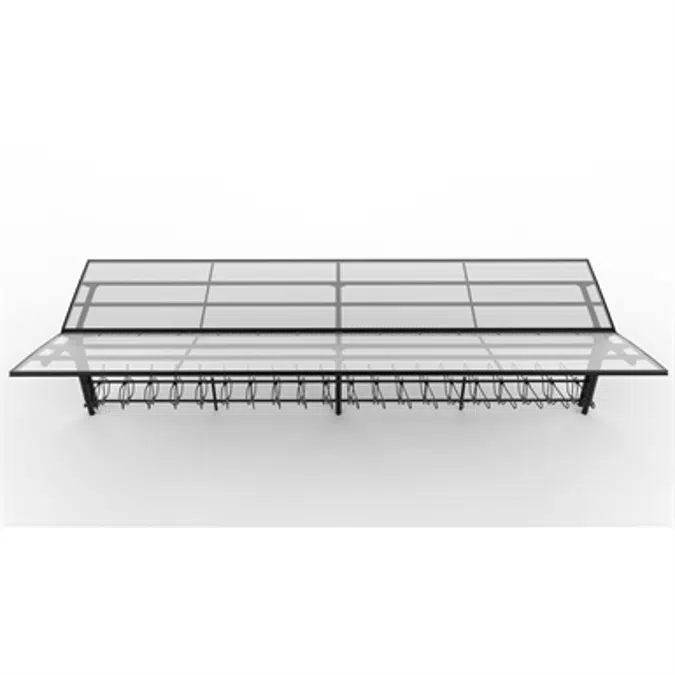 YPSILON Cycle Shelter 15,5m 60 bicycles
