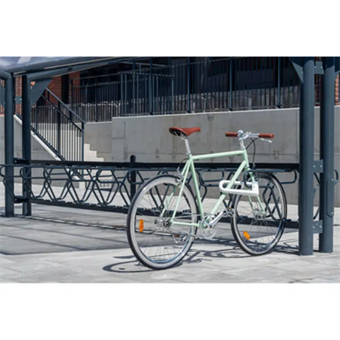 DELTA Bicycle Rack right 45° single sided 3,0m CC600mm 5 bicycles