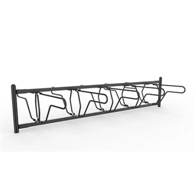 DELTA Bicycle Rack right 45° single sided 2,5m CC500mm 5 bicycles