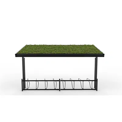 Imagem para KAPPA Cycle Shelter 12,5m 24 bicycles -Sedum roof}