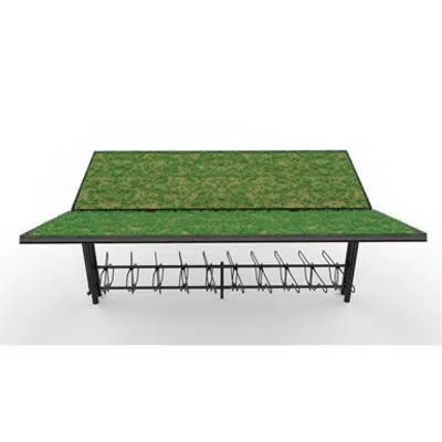 Imagem para YPSILON Cycle Shelter 4,5m 16 bicycles  Sedum roof}
