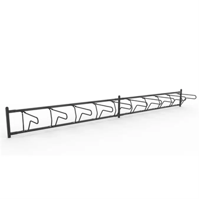 DELTA Bicycle Rack left 45° single sided 2,8m CC700mm 4 bicycles