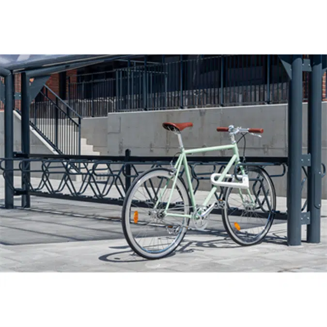 DELTA Bicycle Rack left 45° single sided 2,8m CC700mm 4 bicycles