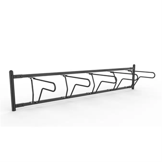 DELTA Bicycle Rack right 45° single sided 2,4m CC600mm 4 bicycles
