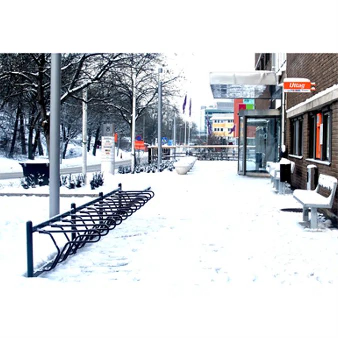 DELTA Bicycle Rack right 45° single sided 2,4m CC600mm 4 bicycles