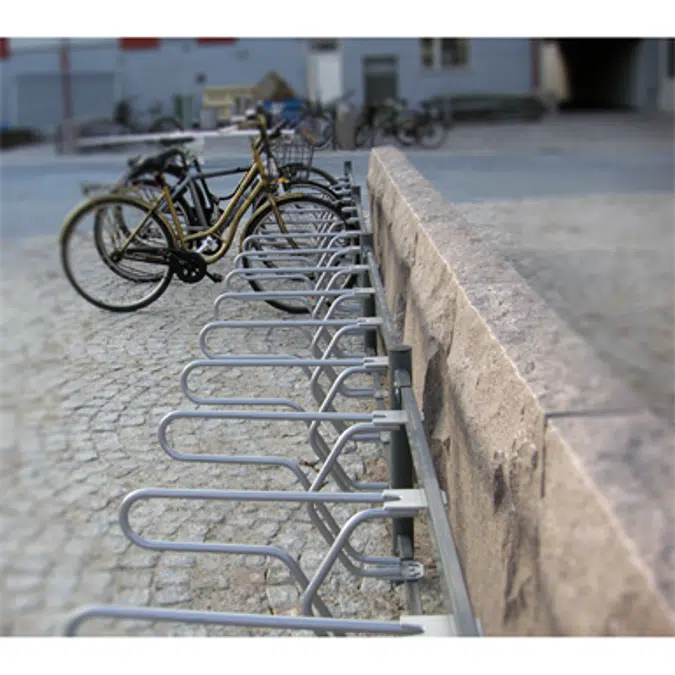 DELTA Bicycle Rack right 45° single sided 2,4m CC600mm 4 bicycles