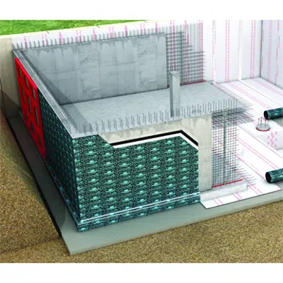 Image pour Fully bonded membrane Amphibia - Vertical waterproofing application on formworks