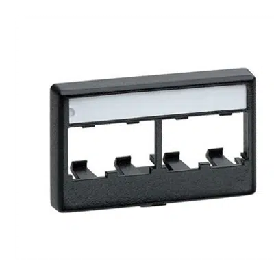Mini-Com® Furniture Faceplates with Label Covers - 4 Module - White图像