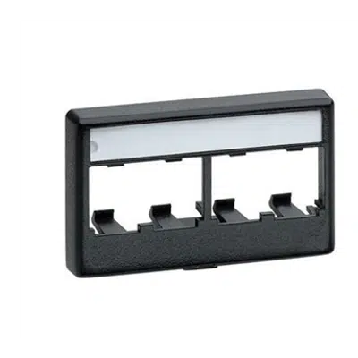 Image for Mini-Com® Furniture Faceplates with Label Covers - 4 Module - Black