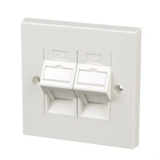 Keystone 2-Position 45-Degree Shuttered 86mm X 86mm Flush Faceplate Assembly