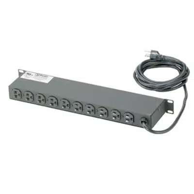 Image for Horizontal Power Strips, 15A or 20 A, 10 NEMA, 5-15R Receptacles or 5-20R Receptacles, NEMA 5-15P or 5-20P