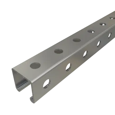 Image for P1000H3 - 1-5/8" x 1-5/8", 12 Gauge; Round Holes on all three sides