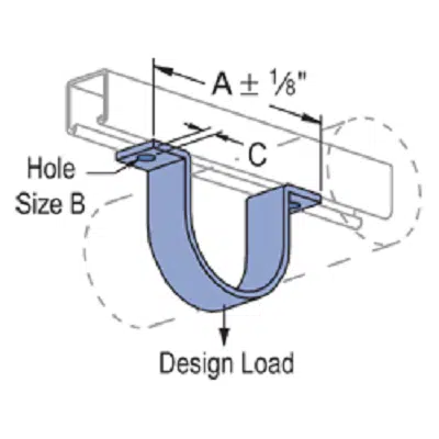 Image for Single Piece Pipe Strap – Pipe & Conduit Supports - P2558-5 thru P2558-60