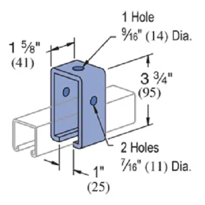 Channel Trolley Support – General Fittings - P1834 için görüntü