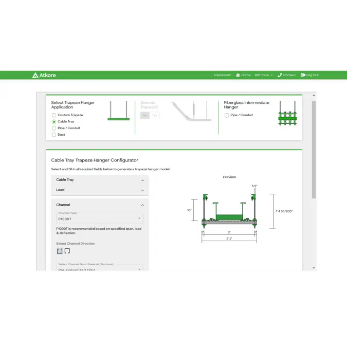 Atkore Trapeze Hanger Configurator