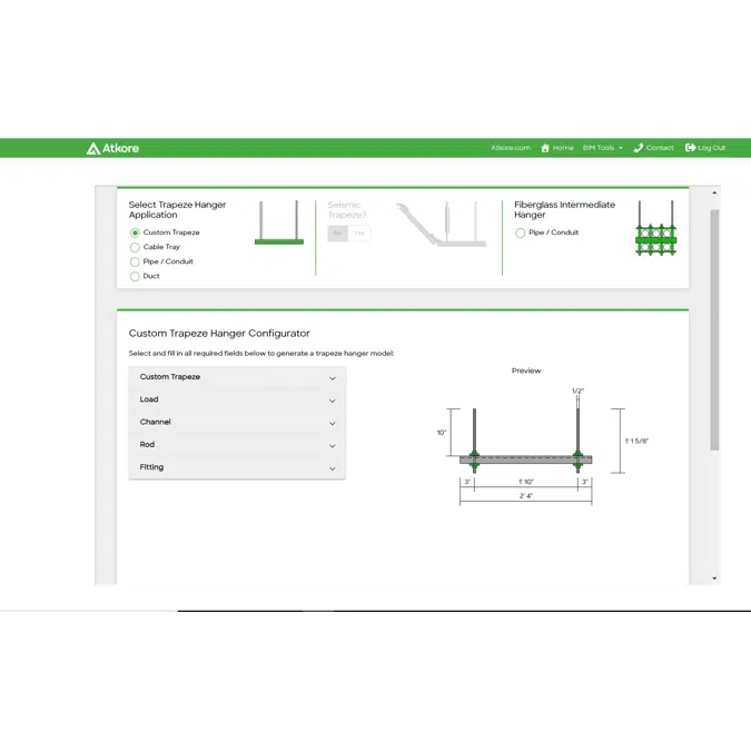 Atkore Trapeze Hanger Configurator