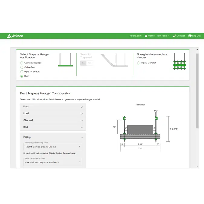 Atkore Trapeze Hanger Configurator