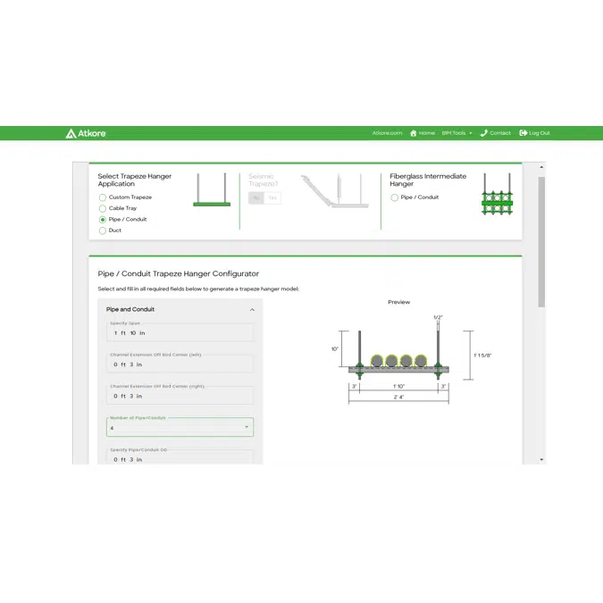 Atkore Trapeze Hanger Configurator