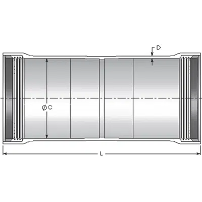 Image for FRE Composites - Above Ground - Standard Wall (SW) - ID SW Double Bell Coupling