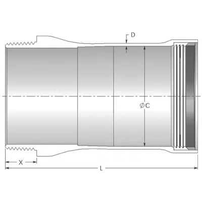 Image for FRE Composites - Above Ground - Standard Wall (SW) - ID SW NPT Male Threaded