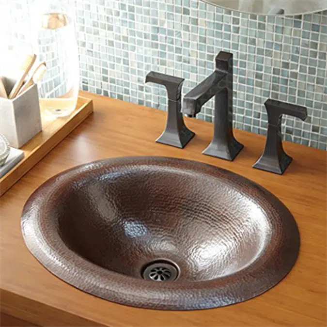 Native Trails CPS286 Maestro Lotus Copper Drop-in Bathroom Sink