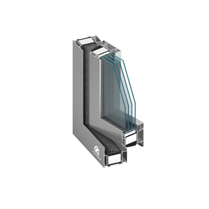 MB-104 Passive AERO Window 2-sash Tilt&Turn - Sidehung