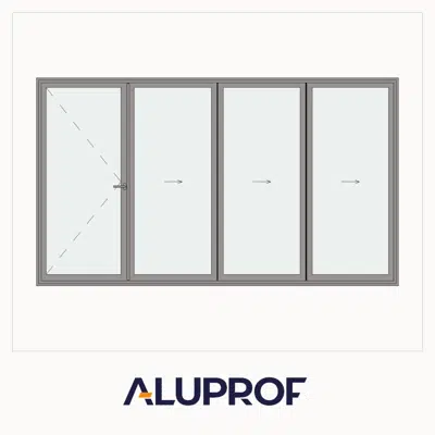 รูปภาพสำหรับ MB-86 Fold Line Folding door 4-leaf 4-3-1 inward opening