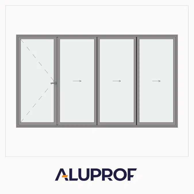 MB-86 Fold Line Folding door 4-leaf 4-3-1 inward opening