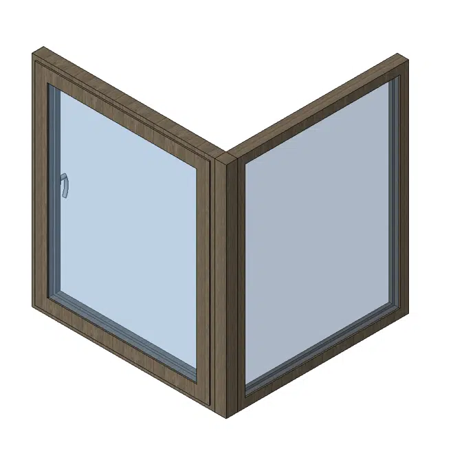 MB-86 Casement Window Corner 2-sash Bottom-hung - Fixed