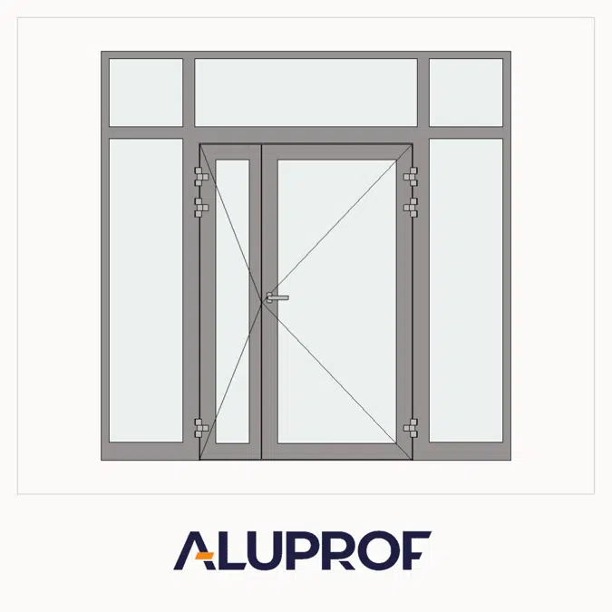 MB-86EI Fireproof Door Double with Fanlight and Sidelights