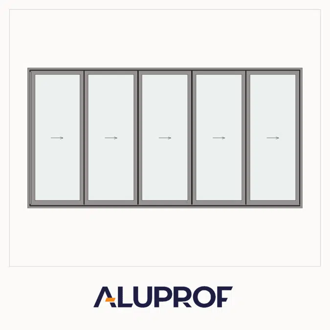 MB-86 Fold Line Folding door 5-leaf 5-5-0 outward opening