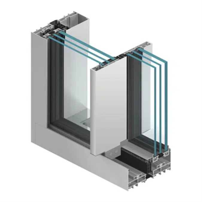 MB-Skyline Sliding Door 3-sash Slide - Fixed - Slide