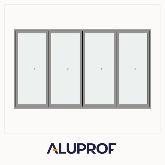 MB-86 Fold Line Folding door 4-leaf 4-4-0 outward opening