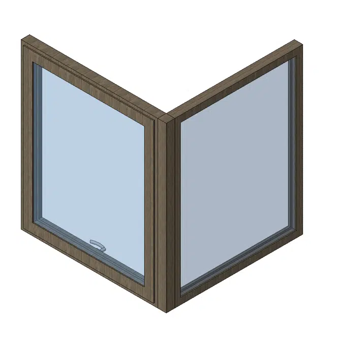 MB-86 Casement Window Corner 2-sash Top-hung - Fixed