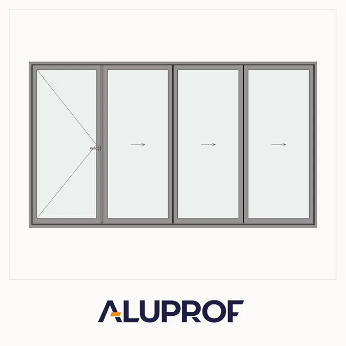 MB-86 Fold Line Folding door 4-leaf 4-3-1 outward opening