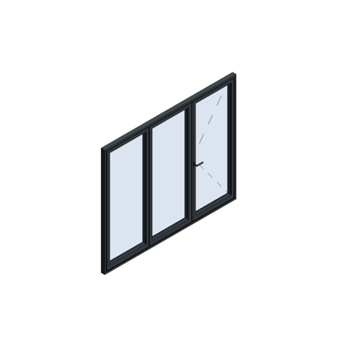 Image for MB-86 Fold Line Folding door 3-leaf 3-2-1 outward opening