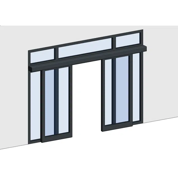 MB-78EI DPA Automatic Sliding Fireproof Double Door with Sidelights and Fanlight