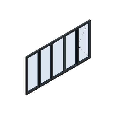 Image for MB-86 Fold Line Folding door 5-leaf 5-4-1 inward opening