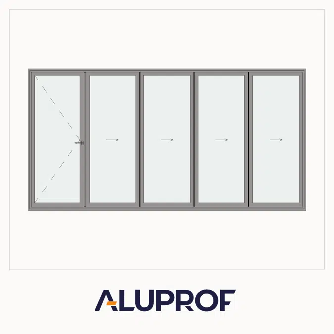 MB-86 Fold Line Folding door 5-leaf 5-4-1 inward opening