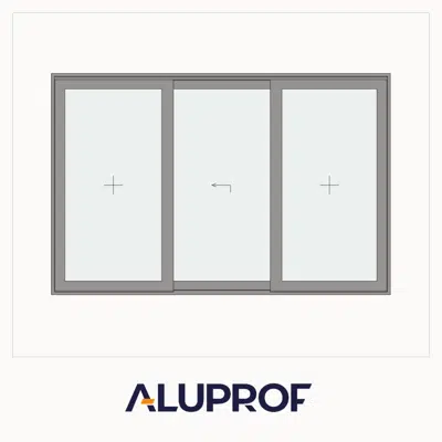 Image for MB-77HS ST Lift&Slide Single sliding door with two fixed panels