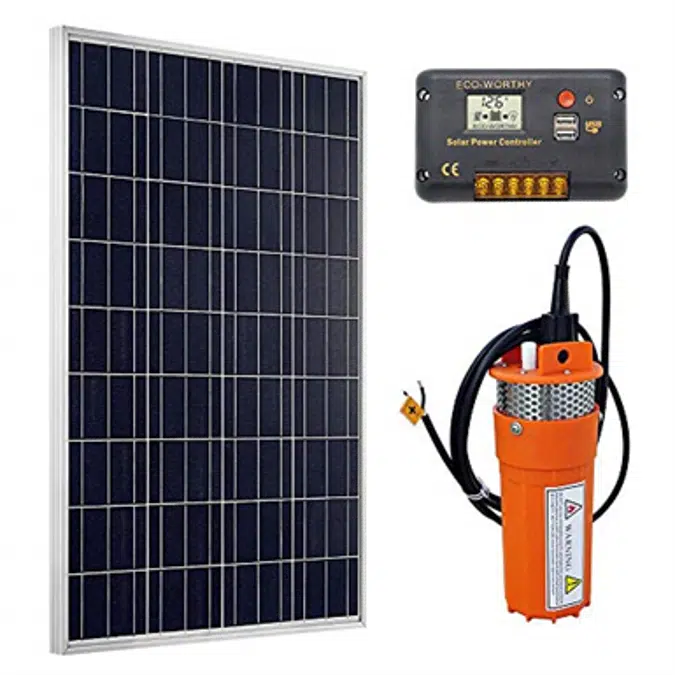 Eco-Worthy 100W Solar Panel with Submersible Pump Kit Deep Well Water System