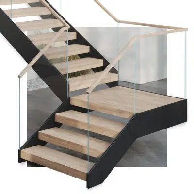 Image for Viewrail FLIGHT Duo Floating Stairs, 90° Turn