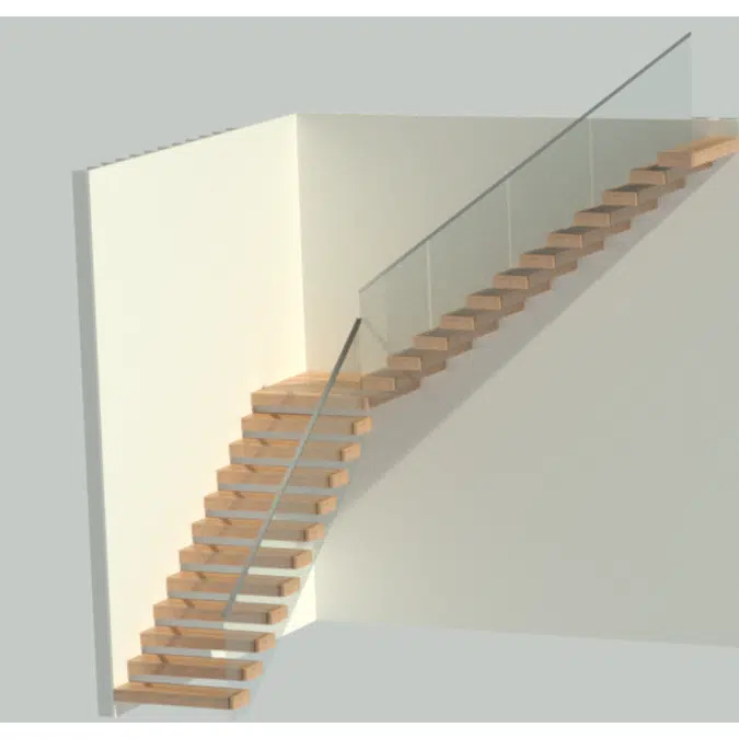 Viewrail FLIGHT Cantilever Floating Stairs, 90° Turn
