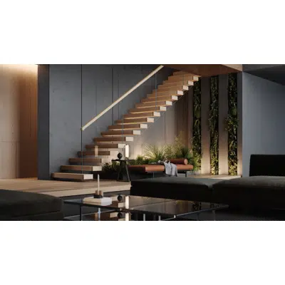 Image for Viewrail FLIGHT Cantilever Floating Stairs, Straight