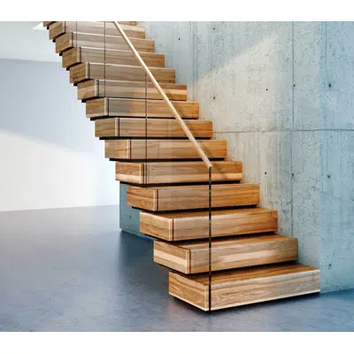 Viewrail FLIGHT Stack Floating Stairs, Straight图像
